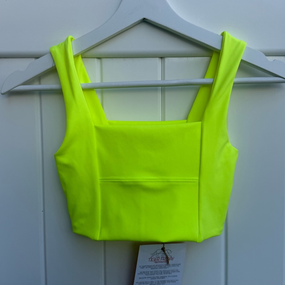 NWT Tiger Friday Dancewear Lennon Crop Top Color Citrus Size AXS - Picture 2 of 7